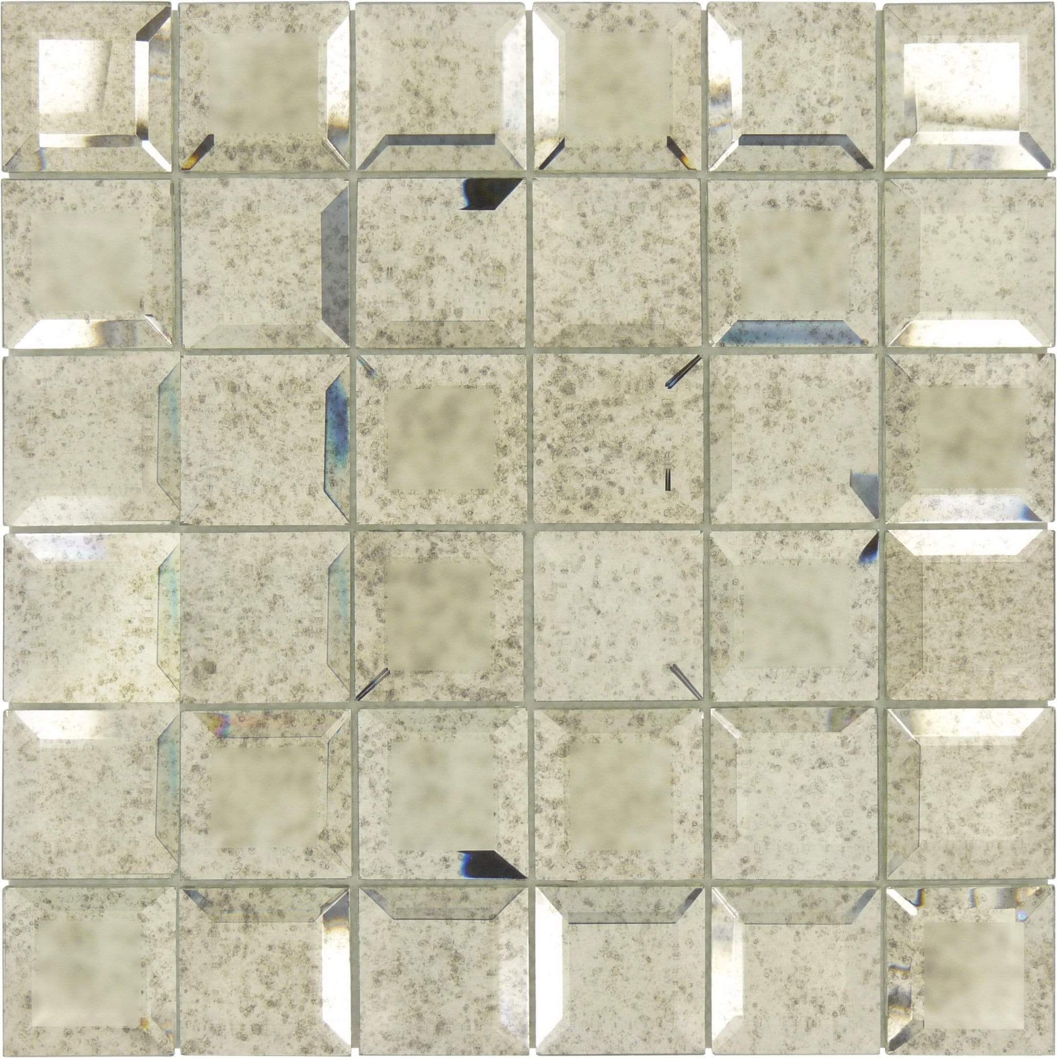 Blue Hemisphere 2 x 2 Glossy & Frosted Glass Mirror Tile CKR113