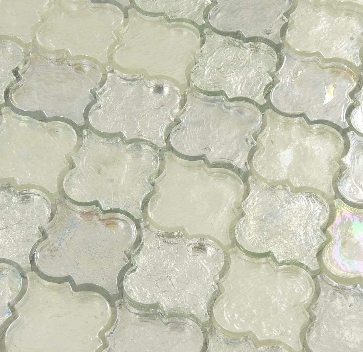 Euro Glass Spanish Pearl Silver 2 x 2 Glossy & Frosted Glass Mirror Tile: ACKR114 by Glazzio Tiles