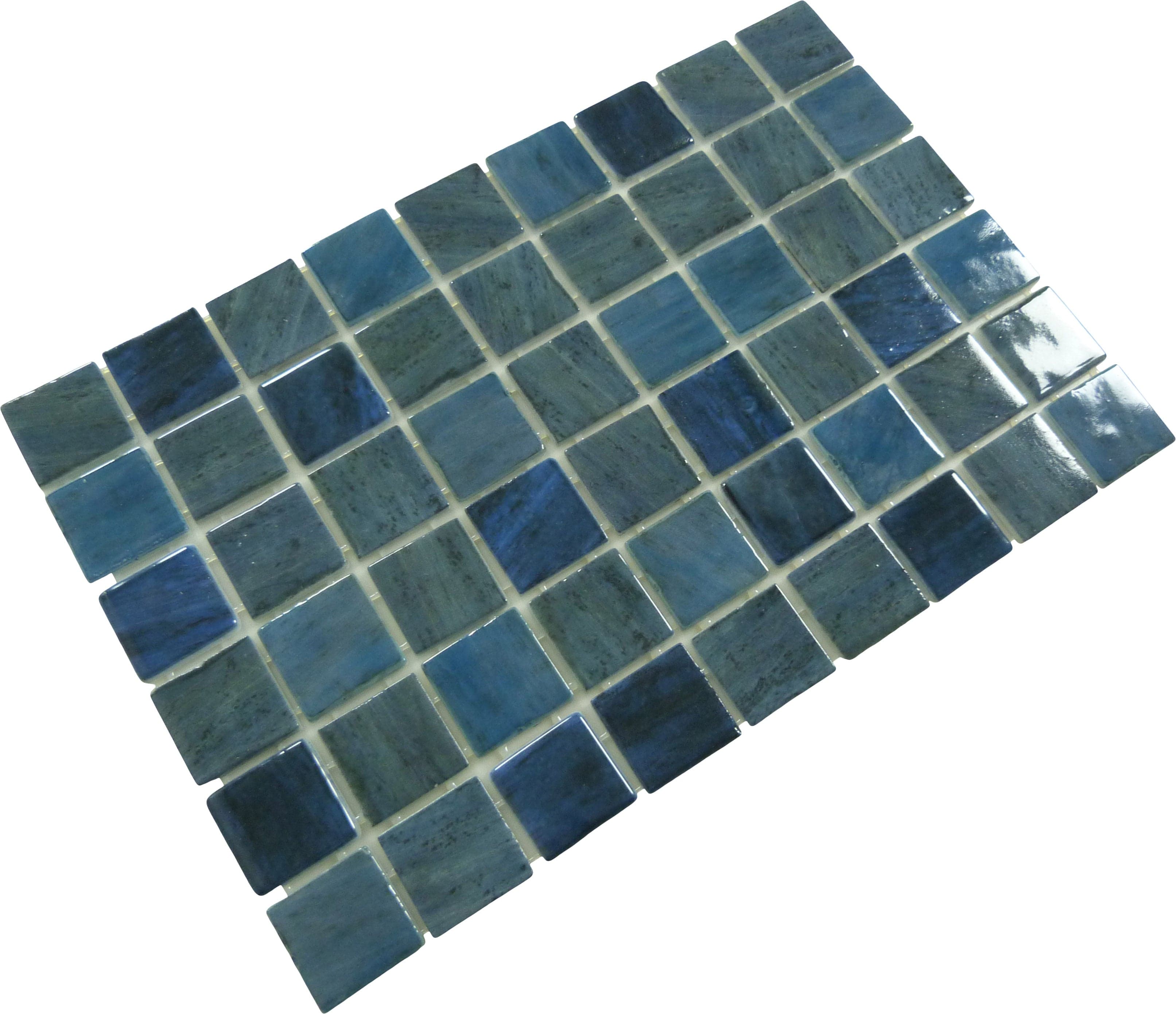 Blue Hemisphere 2 x 2 Glossy & Frosted Glass Mirror Tile CKR113