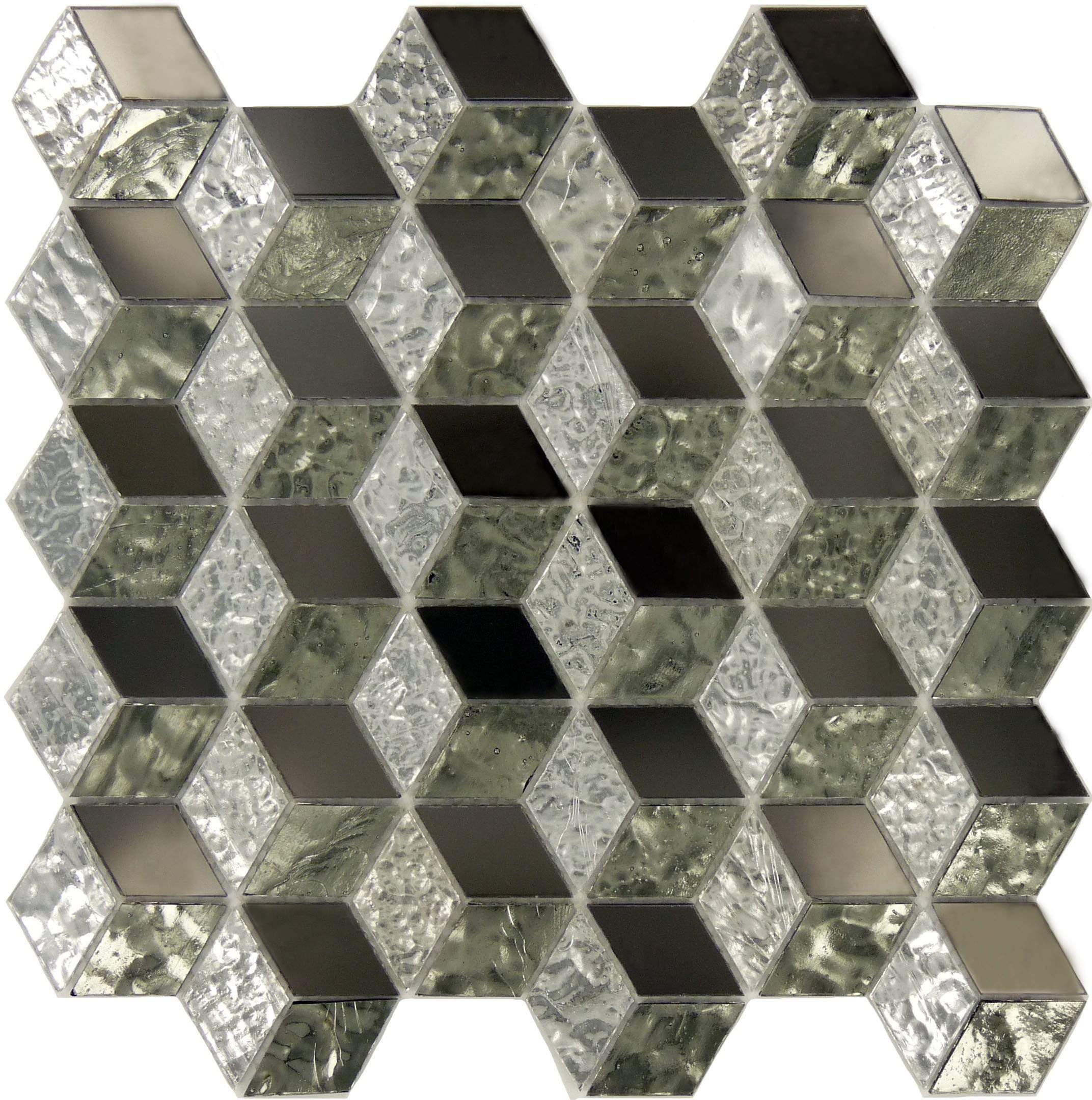 50 Silver Mirror Glass Tiny Diamond Mosaic Tile 