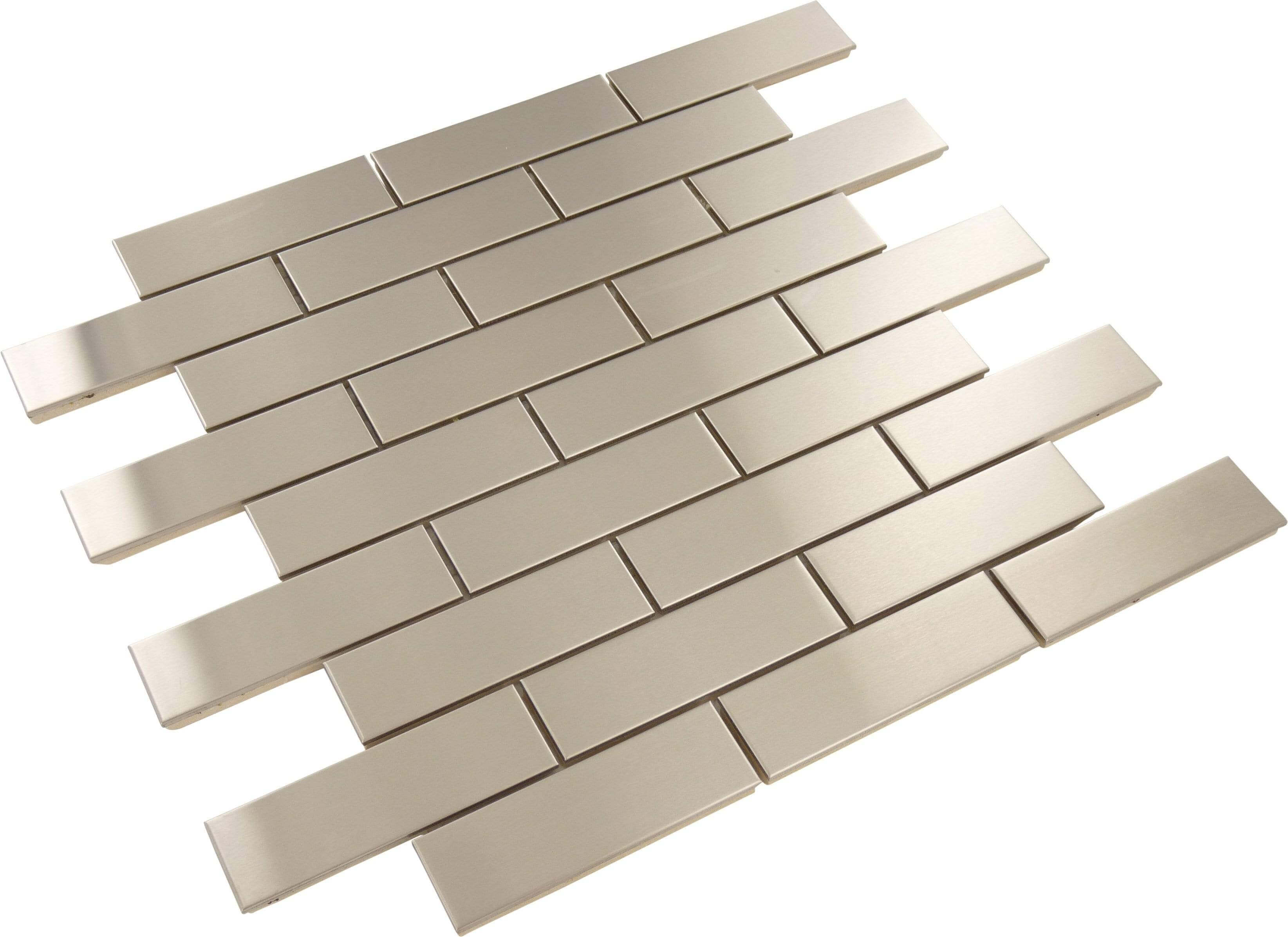 4 x 4 Brushed Stainless Steel Kitchen Back Splash Tile (9 Tile) $17.95/SF