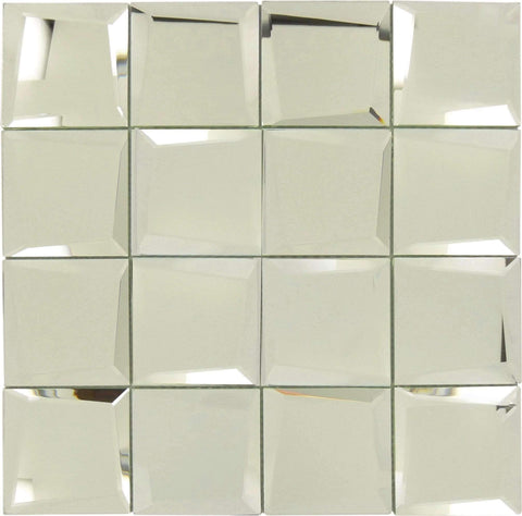 Blue Hemisphere 2 x 2 Glossy & Frosted Glass Mirror Tile CKR113