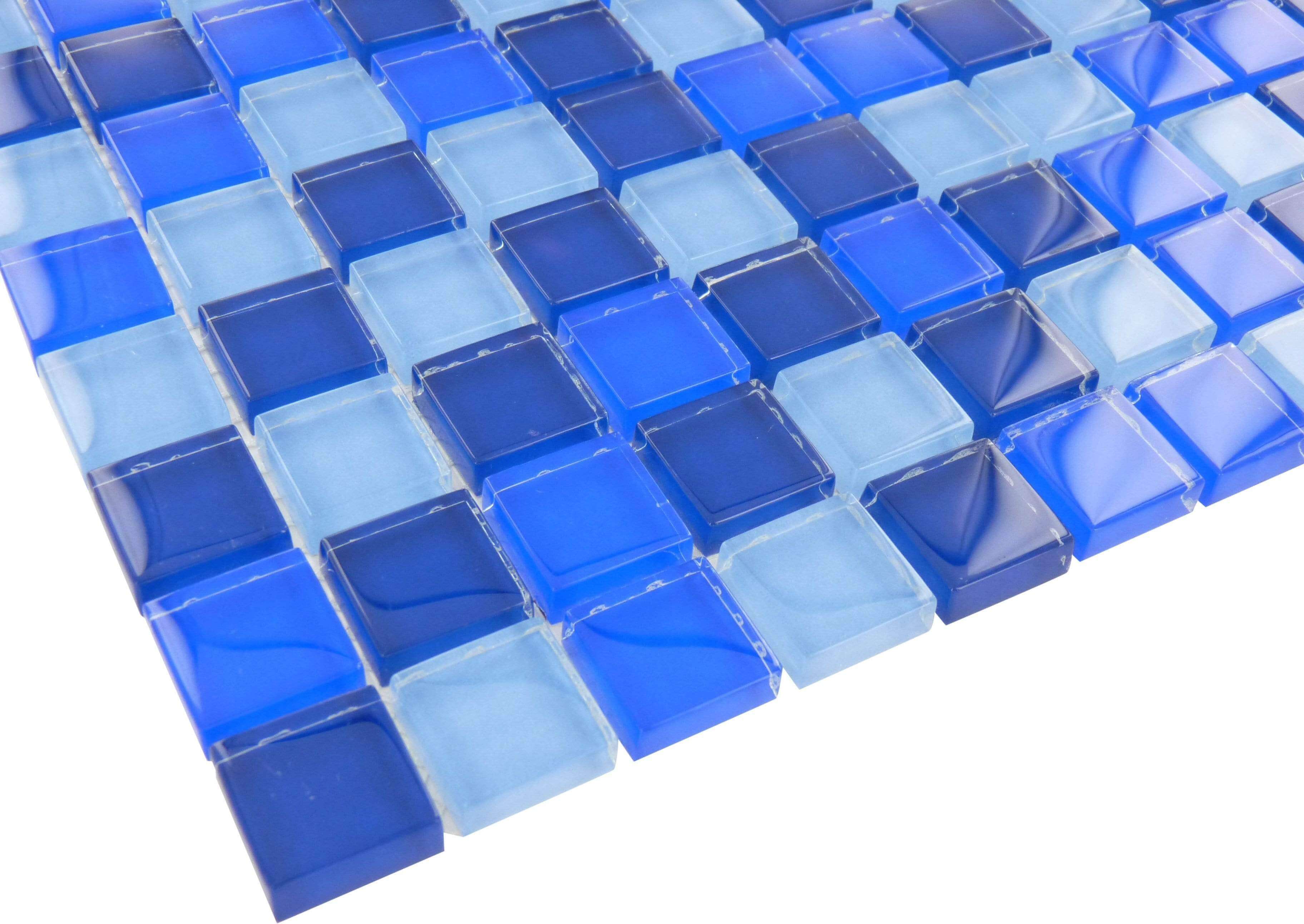 Boca Blue 1 x 1 in. Square Glass Mosaic