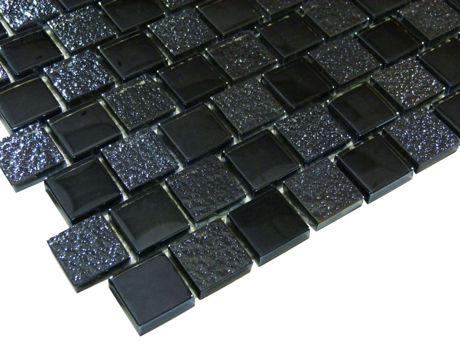 Black Metallic 1 X 1 Offset Glass Pool Tile Ss82323k1 — Oasis Tile