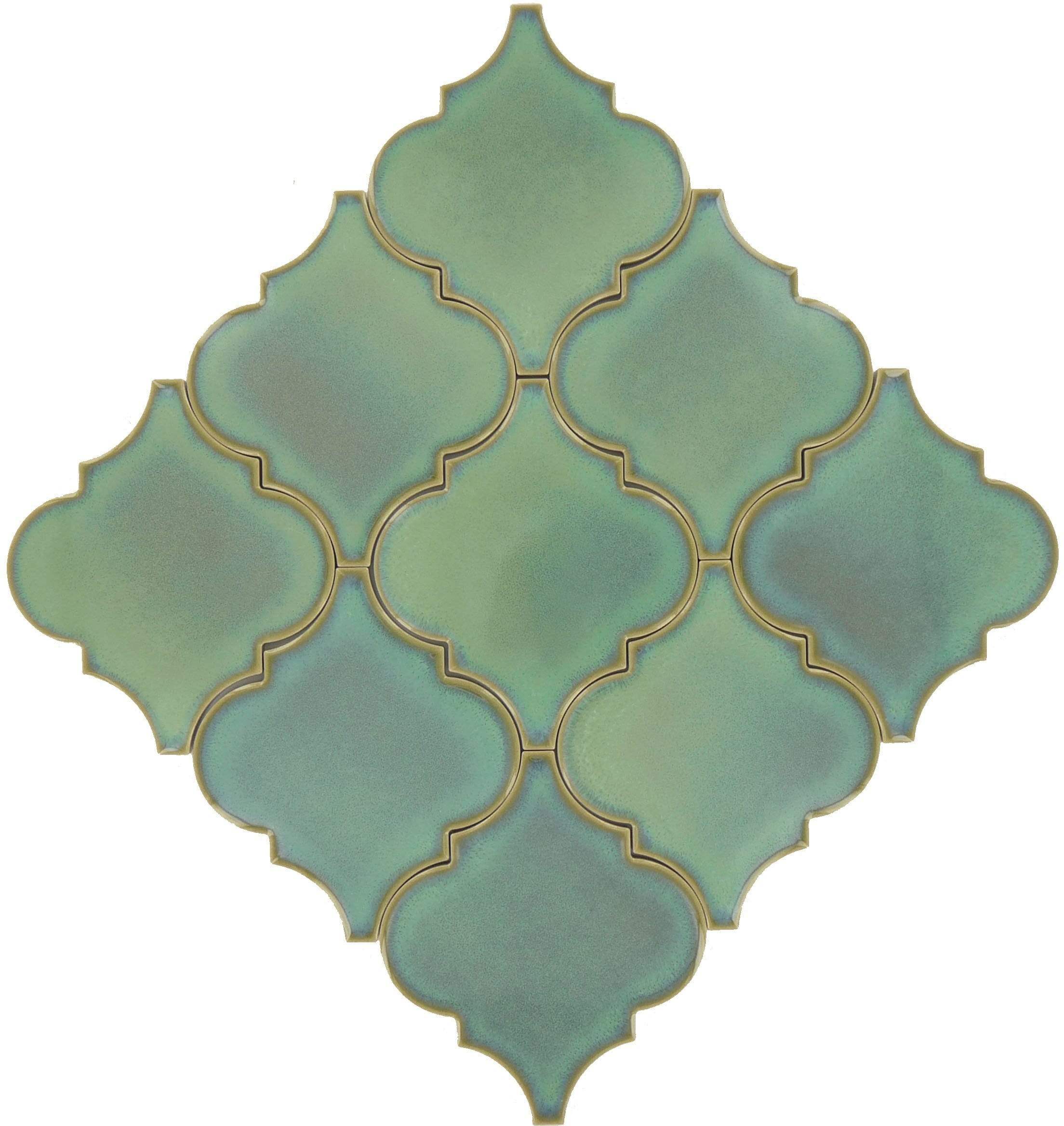 Arabesque in Green Vinyl Tile Sticker