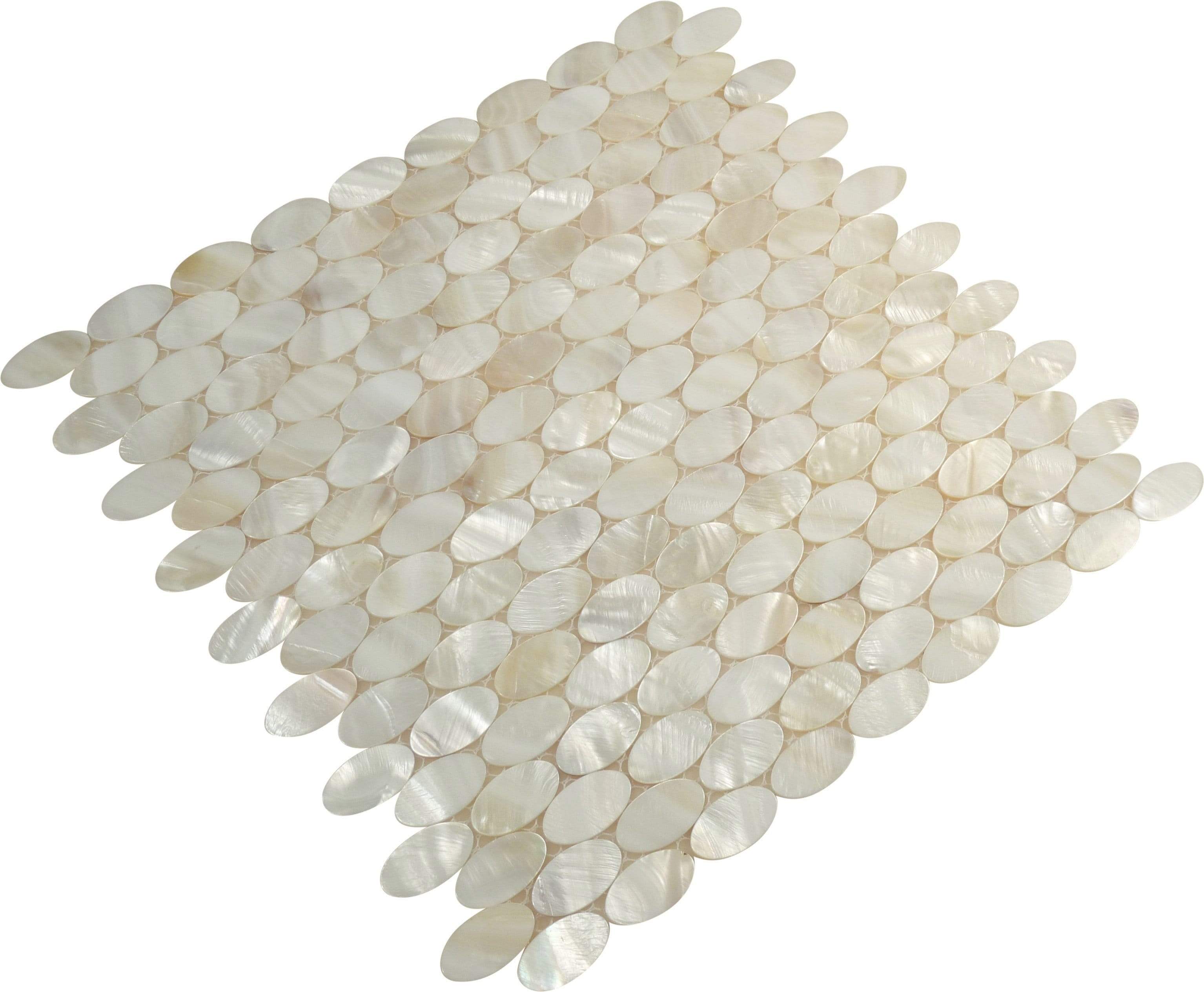 White Mother Of Pearl Oval Mosaic Tile