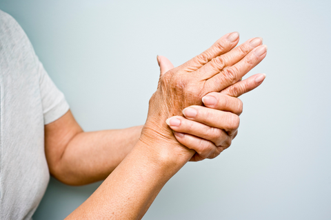 Hands with rheumatoid arthritis 