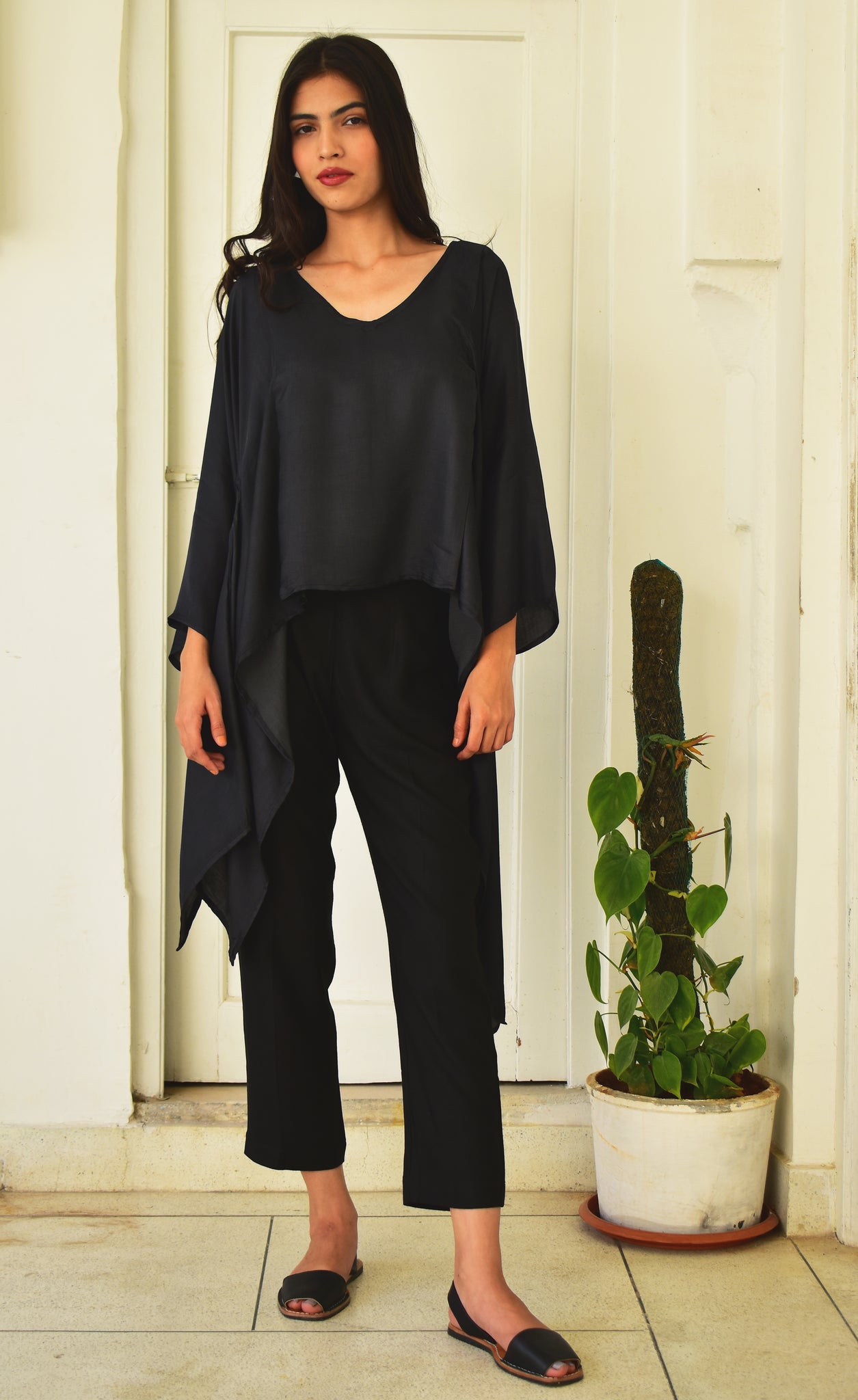 black silk kaftan