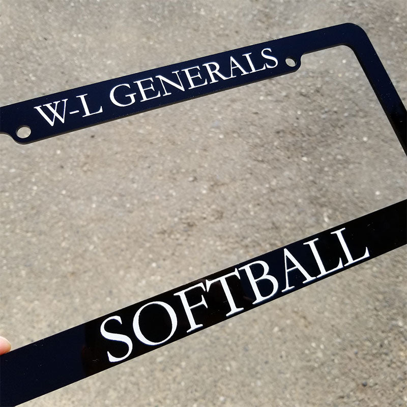 Cadre de plaque d'immatriculation W-L Generals Softball
