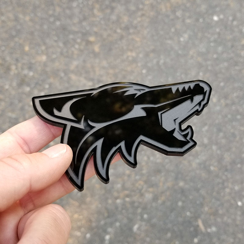 Black Coyote Head Badge