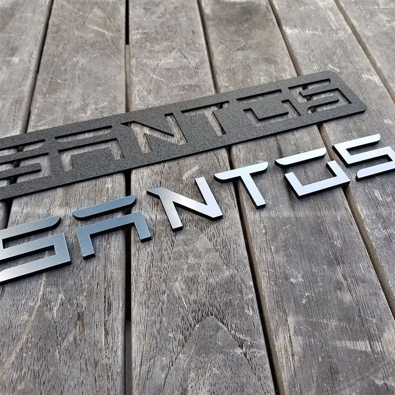 Brushed Aluminum Letters Santos