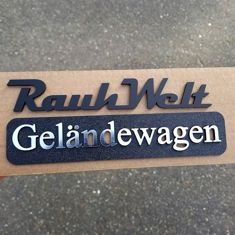 Emblème Rauh-Welt Gelandewagen en acier inoxydable et noir mat