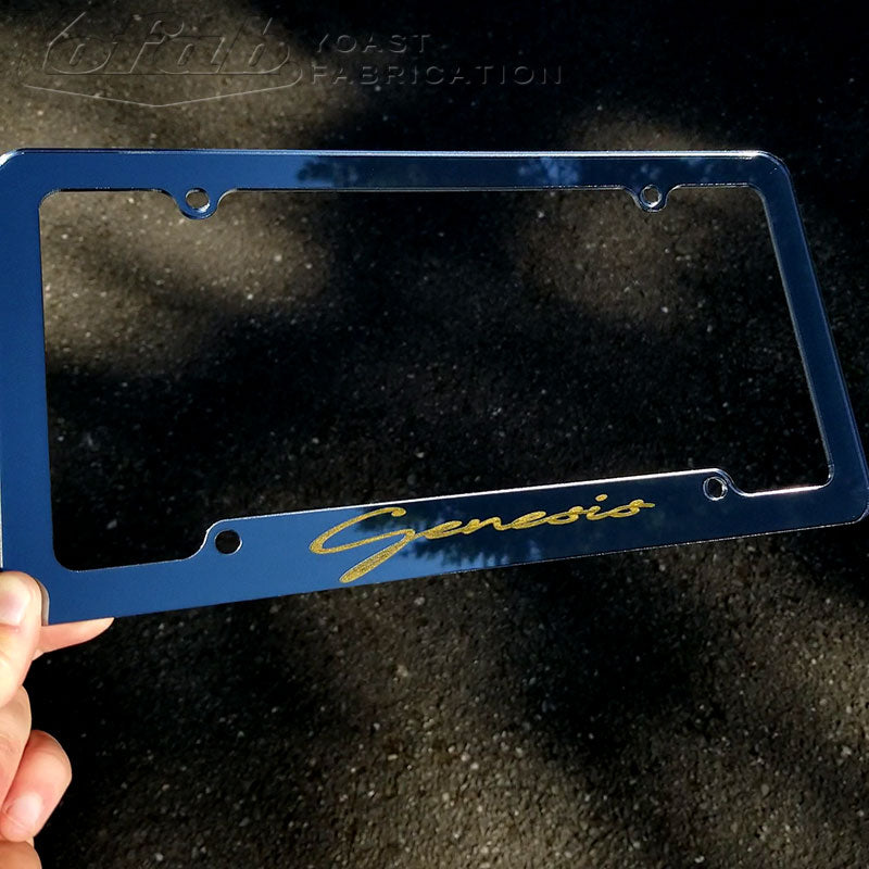 Gold & Black Chrome Genesis License Plate Frame