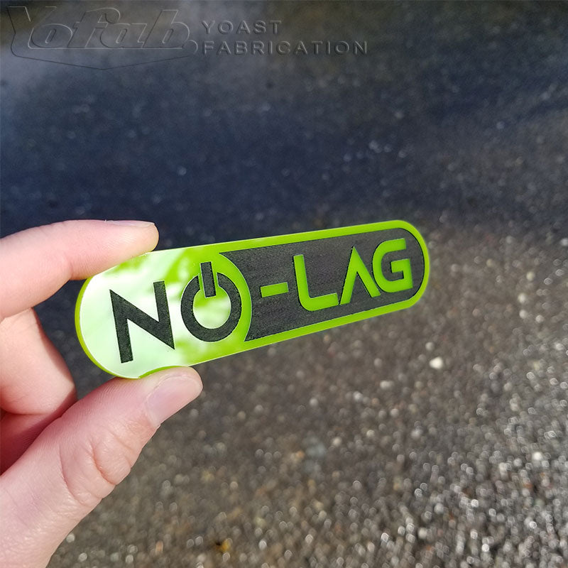 No-lag lime green emblem