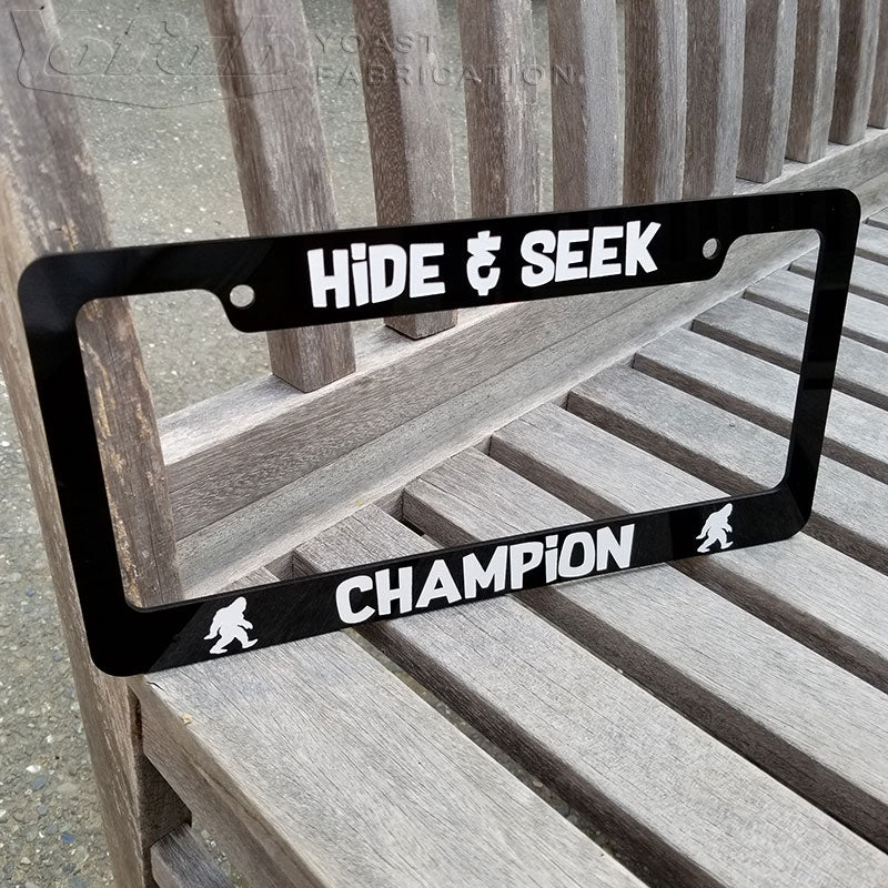 Hide & Seek Champion License Plate Frame