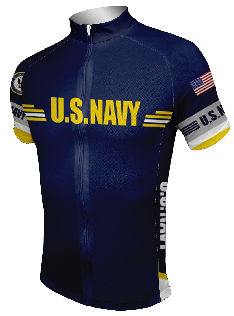 navy cycling jersey