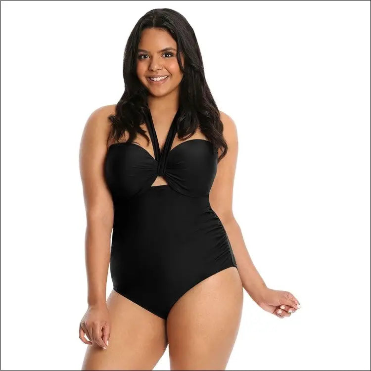 Lysa Women's Plus Size Heather Halter Swimsuit – Flattering