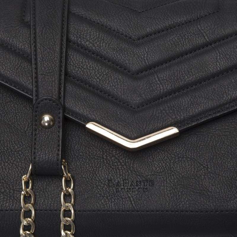 black cross body bag with chain