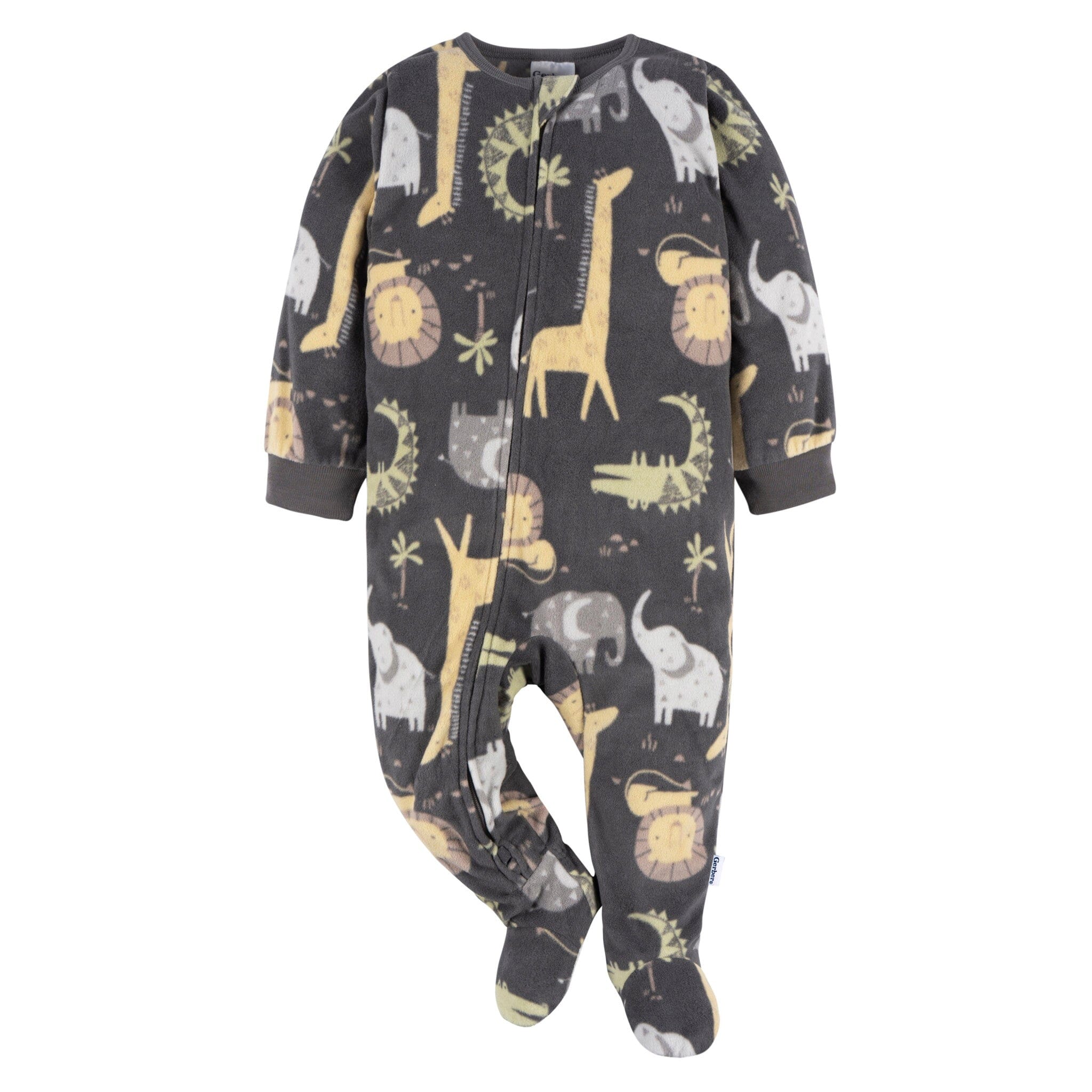 Baby & Toddler Neutral Safari Animals Footed Fleece Pajamas - Gerber Childrenswear product image