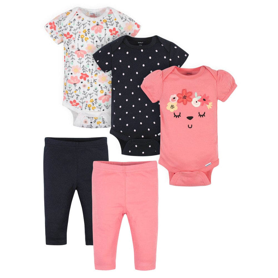 Baby Jumping Beans® Short Sleeve Lucky Babe Bodysuit & Clover Print Pants  Set