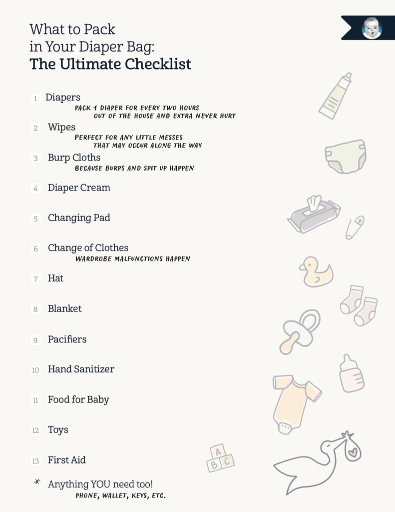 What to Pack in Your Diaper Bag: The Ultimate Checklist, Listed Above