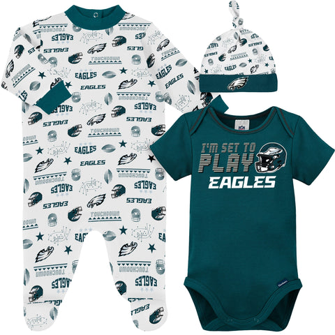 Philadelphia Eagles Baby Girl 2 Pack Onesie Creeper Set - 24 Months