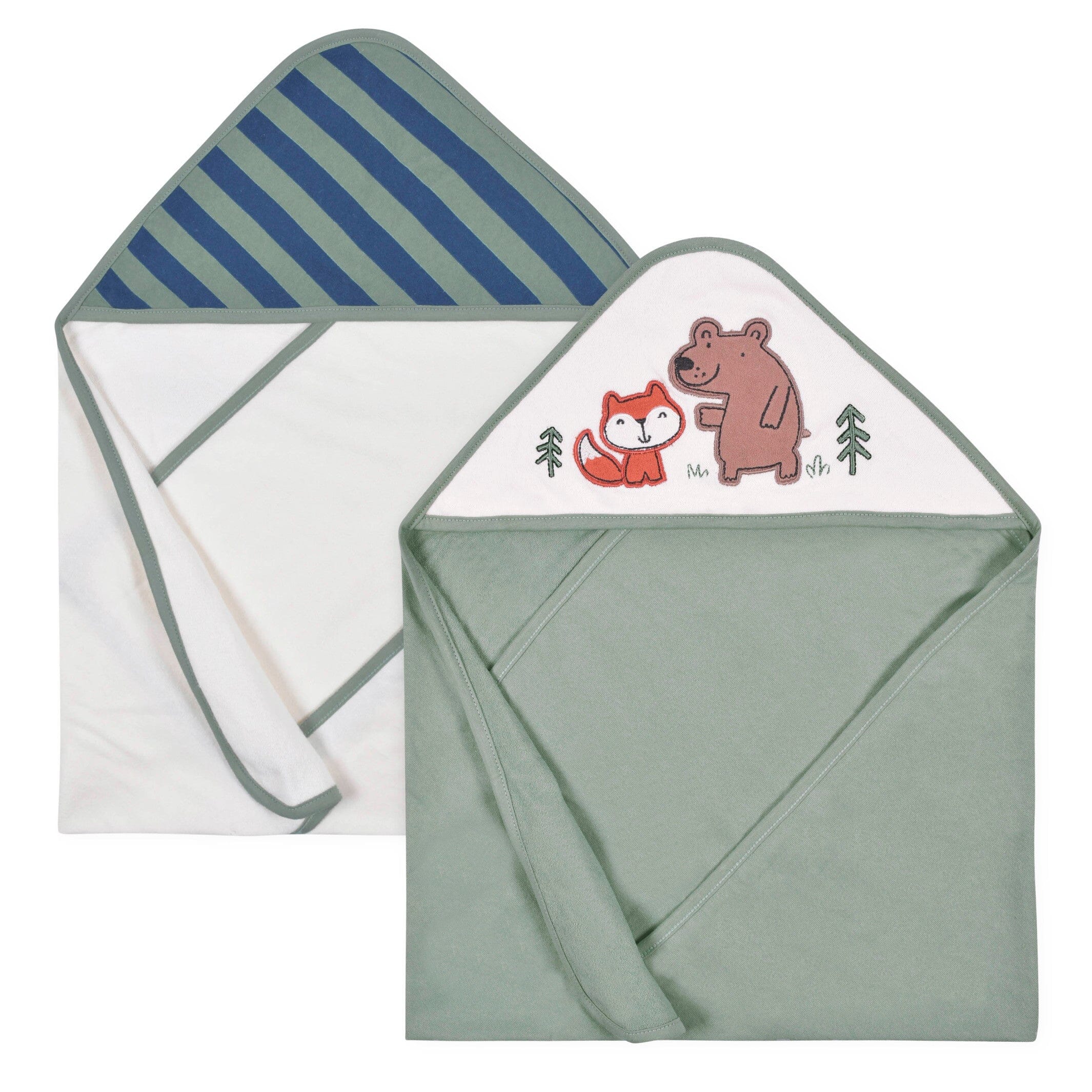 Image of 2-Pack Baby Boys Bear Hooded Bath Towels
