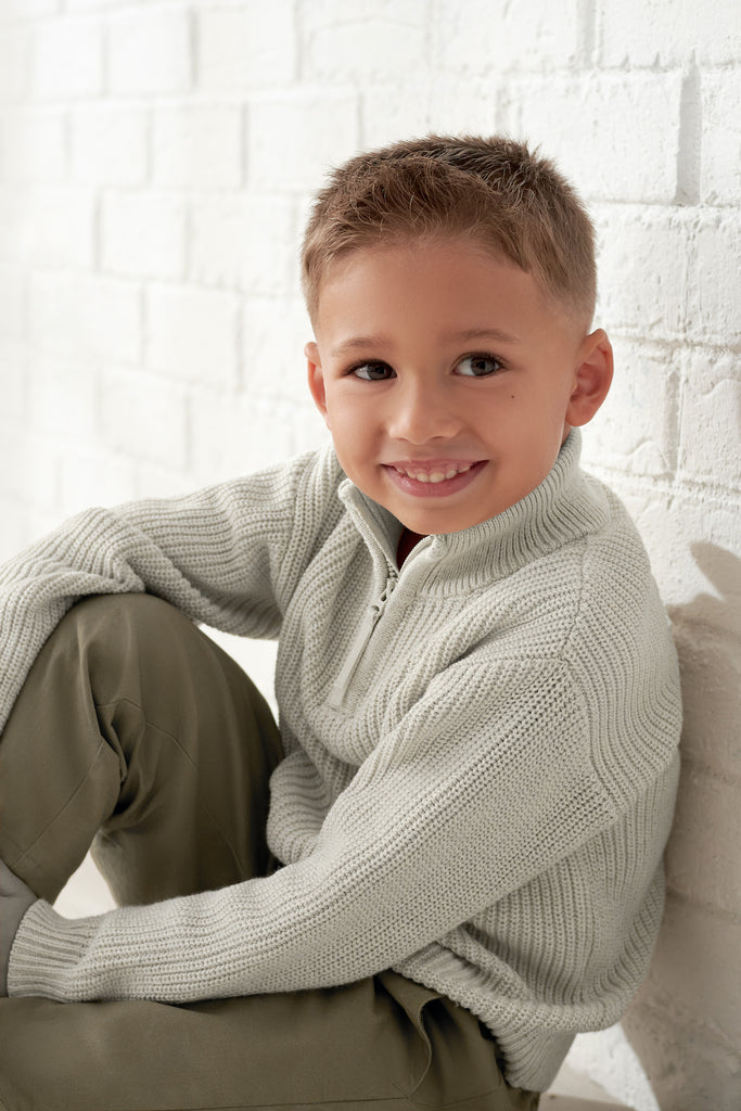 Toddler Boy Wearing Sweater Outfit