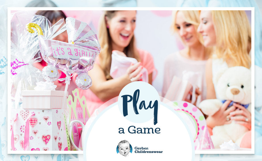 Graphic with woman opening presents and overlay text reading: Play a Game