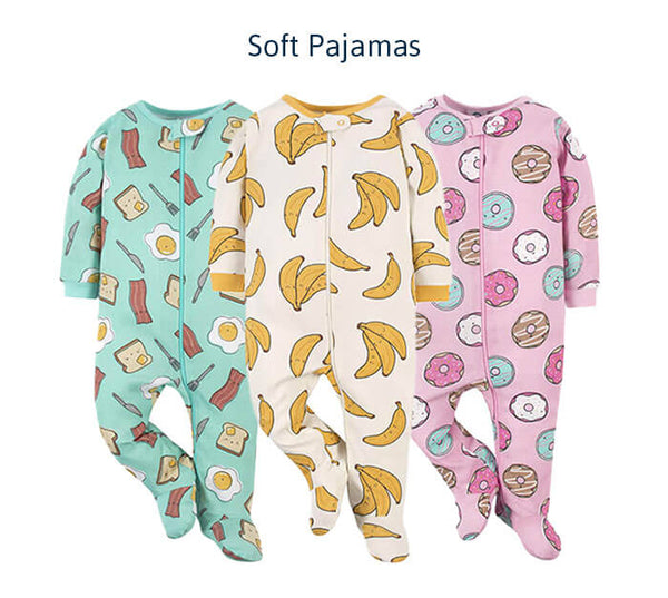Gerber Childrenswear - footie pajamas with food theme