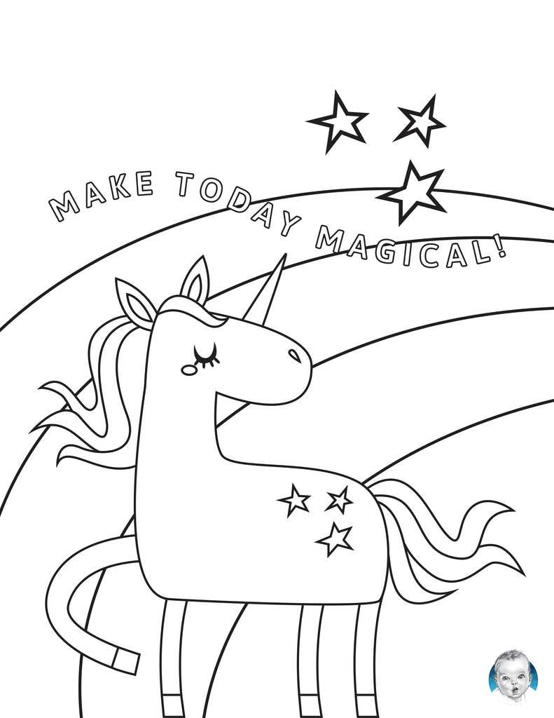 free printable unicorn coloring page activity for toddlers and kids