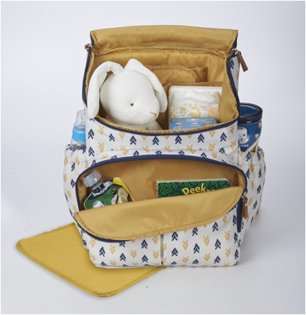 diaper bag with accessories packed