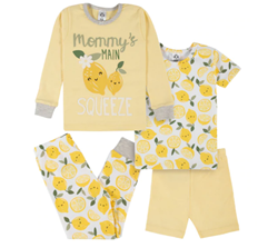 pajamas sets in yellow with lemon theme