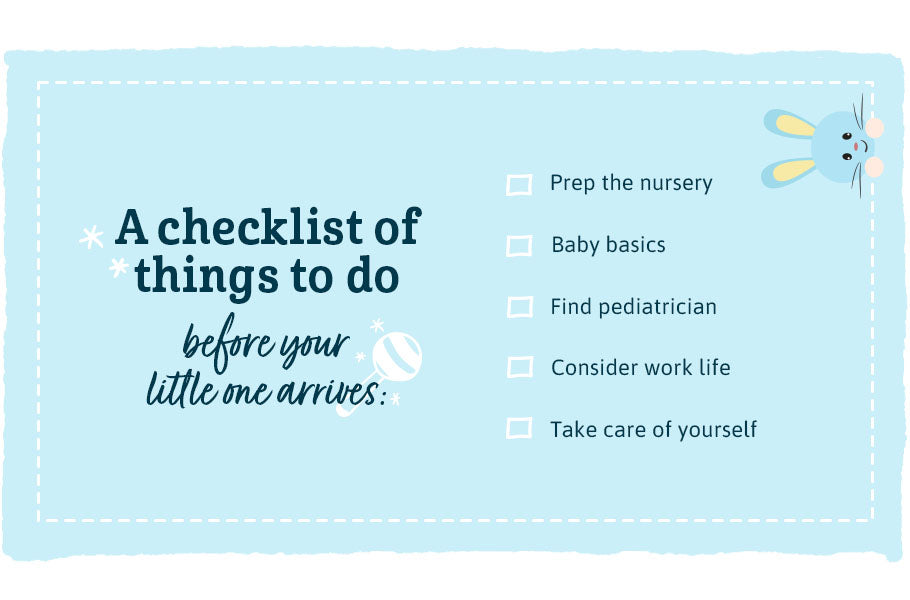 Graphic design of the checklist of things to do before newborn arrives