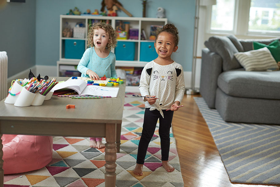 toddlers playing inside