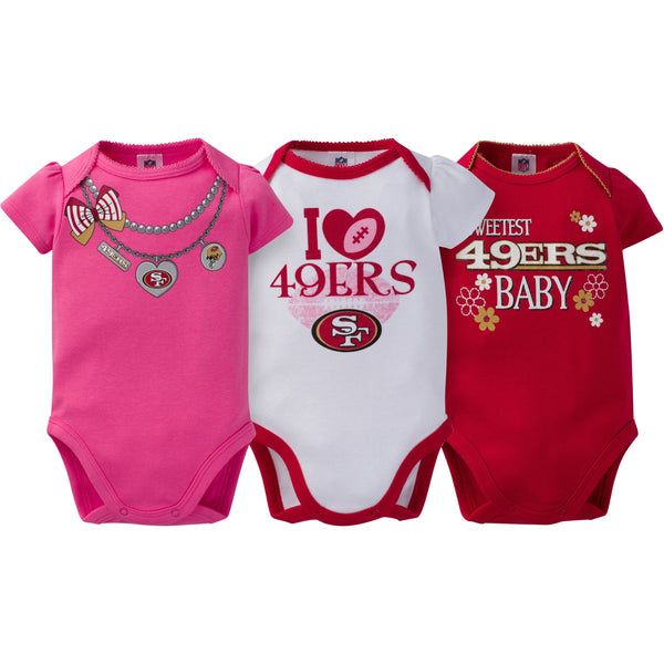 NFL San Francisco 49ers Pack of 3 Infant Bodysuit I'M SET TO PLAY