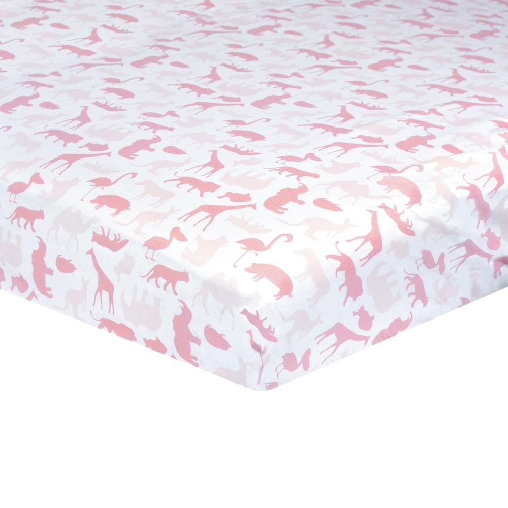 pink fitted crib sheet