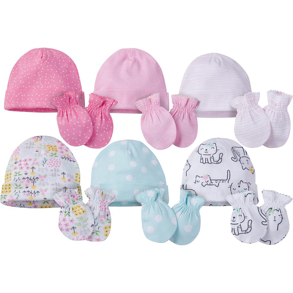 baby girl hat and mittens set