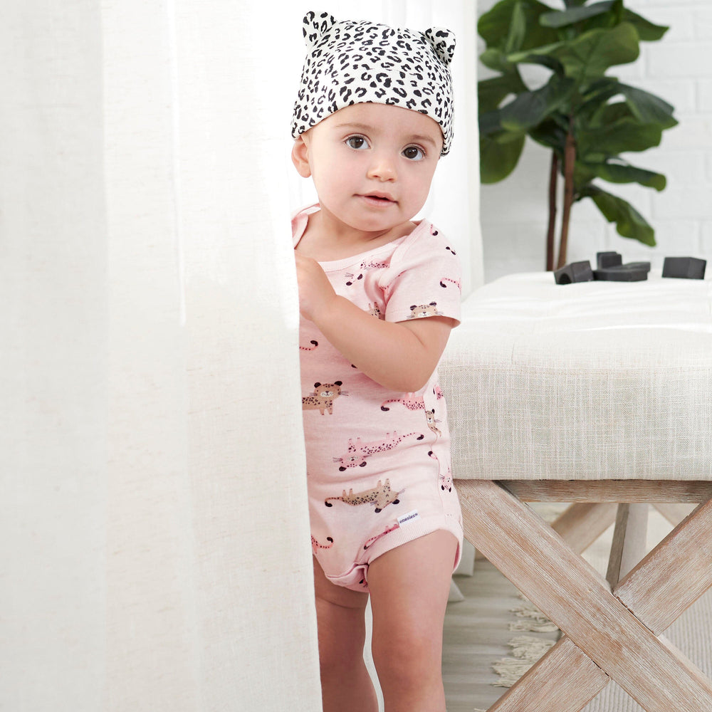 4-Pack Baby Girls Leopard Short Sleeve Onesies® Bodysuits – Gerber  Childrenswear