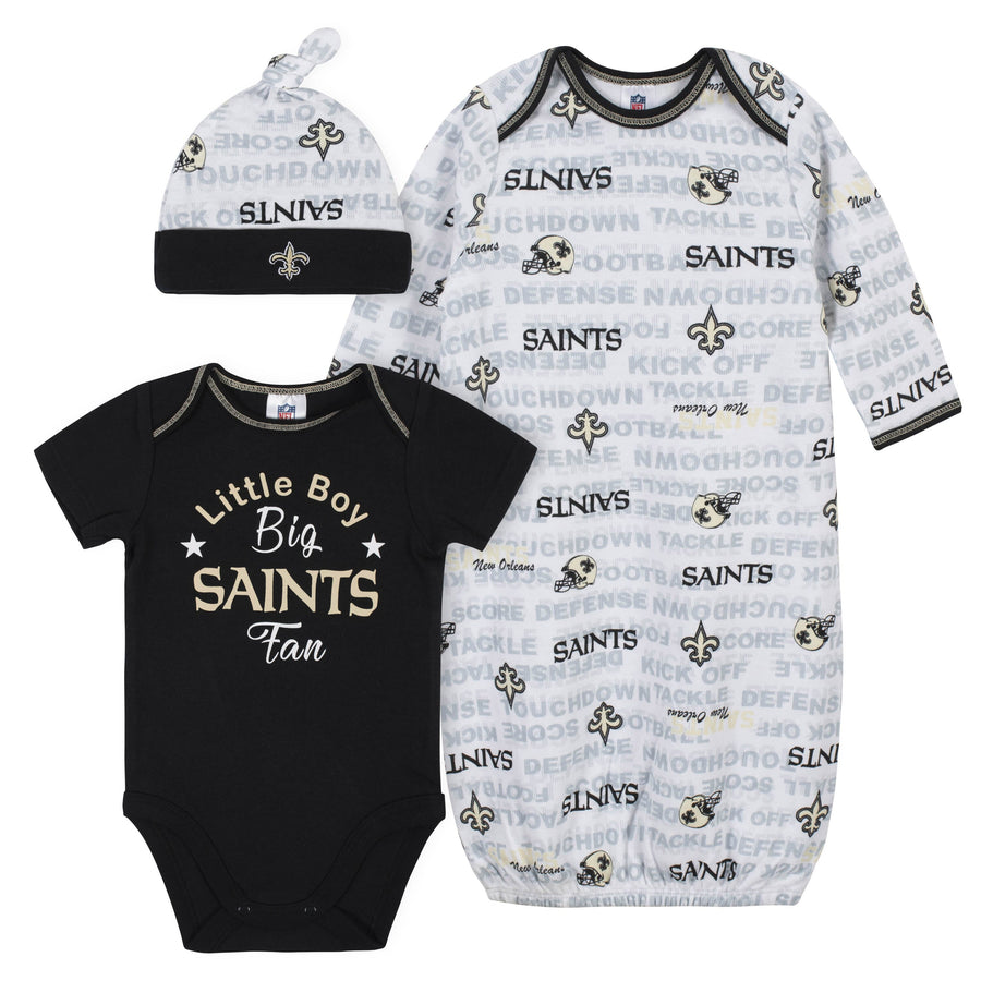 Baby Boys 3-Piece Seattle Seahawks Bodysuit, Gown, and Cap Set