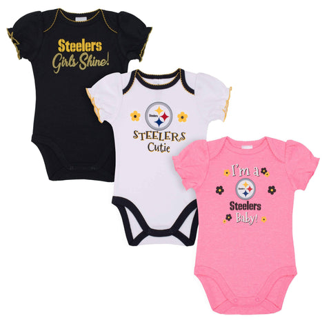 NFL Pittsburgh Steelers unisex-baby Dazzle Bodysuit, Black, 0-3 Months