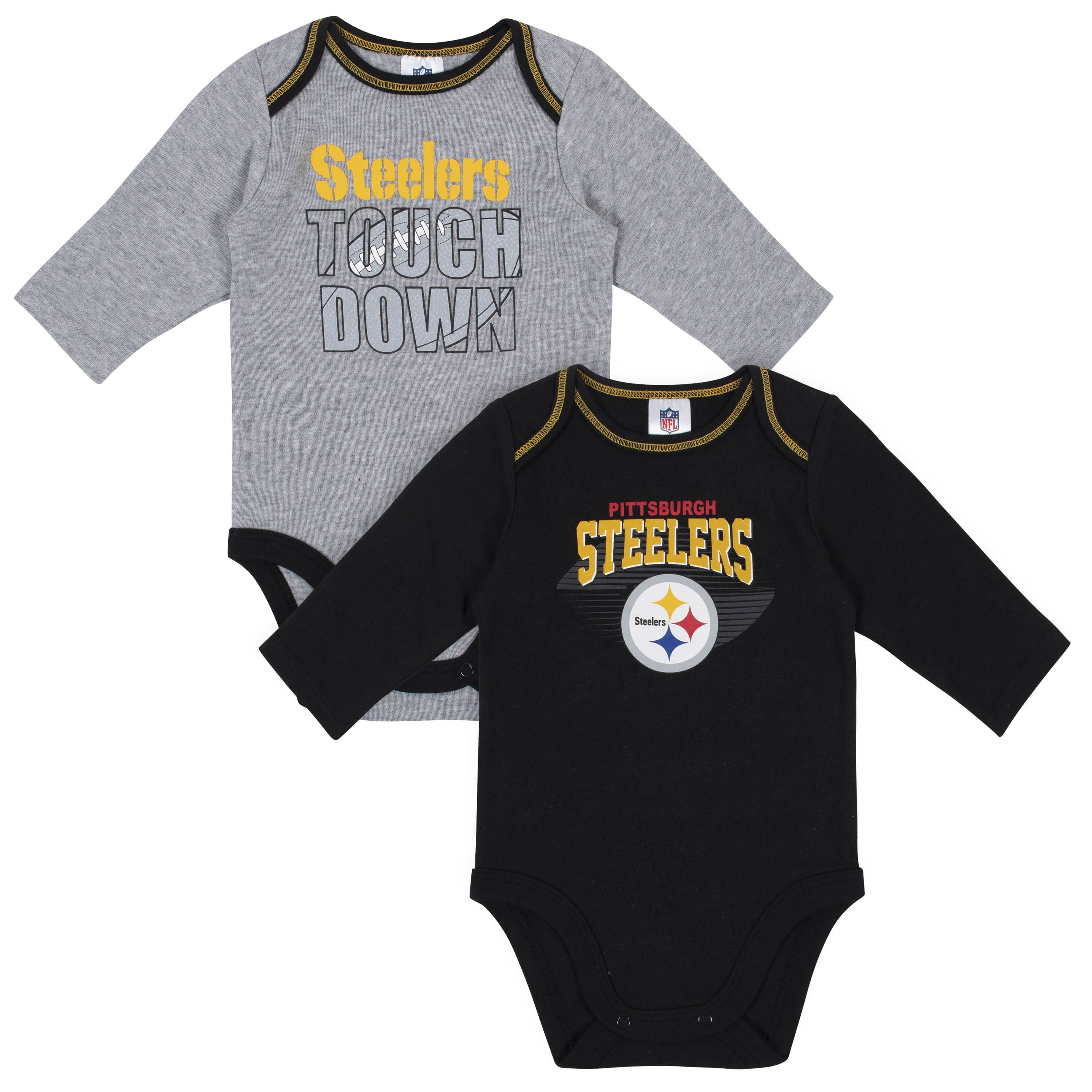 Baby Boys Pittsburgh Steelers Long Sleeve Bodysuit, 2-pack – Gerber ...