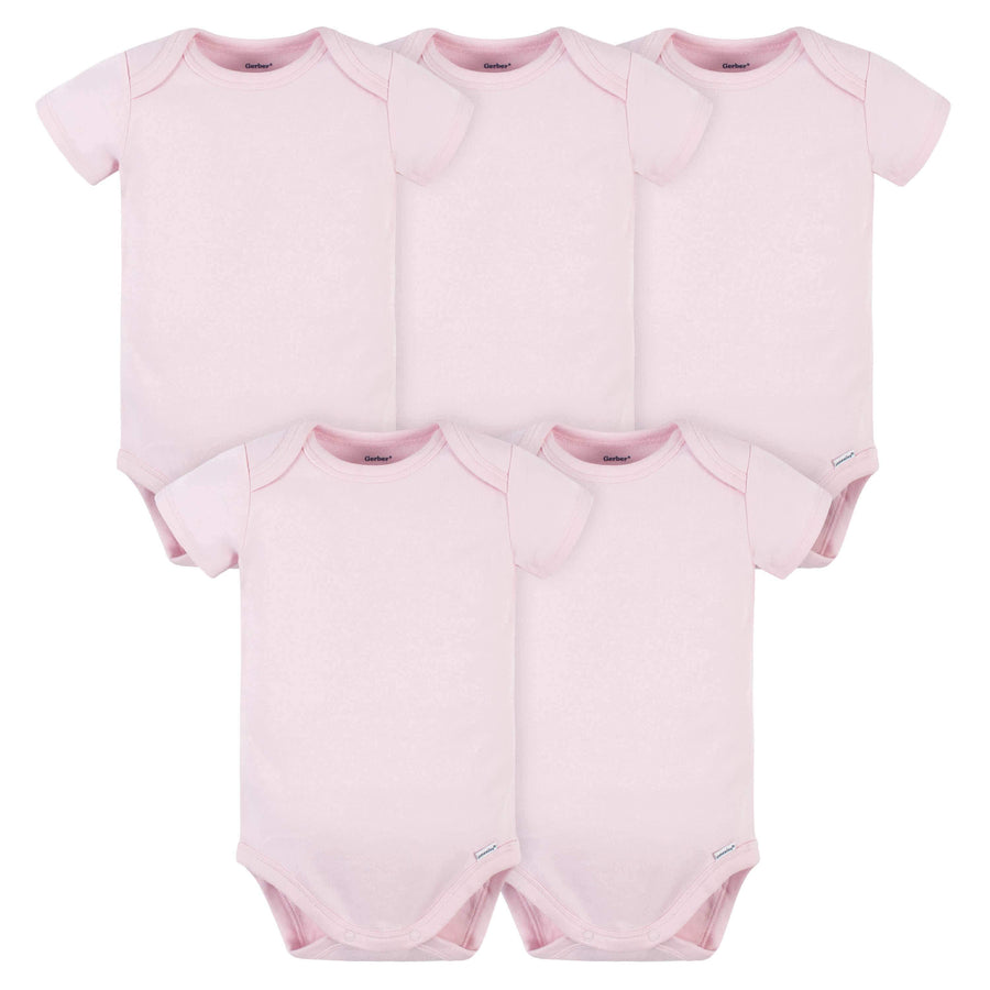 5-Pack Baby Heather Grey Premium Short Sleeve Onesies® Bodysuits – Gerber  Childrenswear