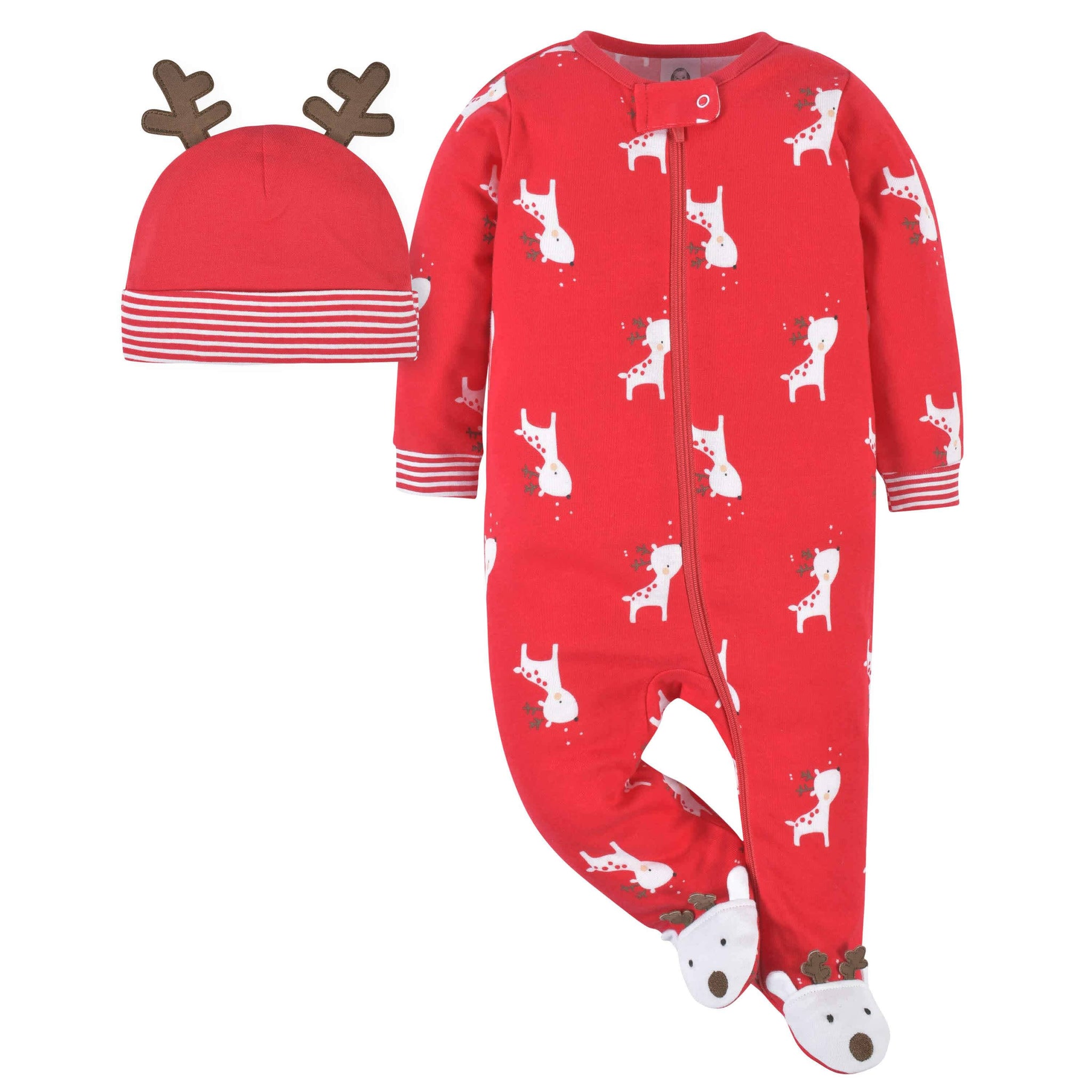 2-Piece Baby Neutral Reindeer Sleep 'n Play & Hat