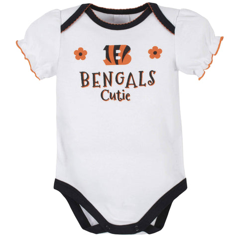 NFL Baby Boys Bengals Short Sleeve Jersey Bodysuit - 0-3Mo