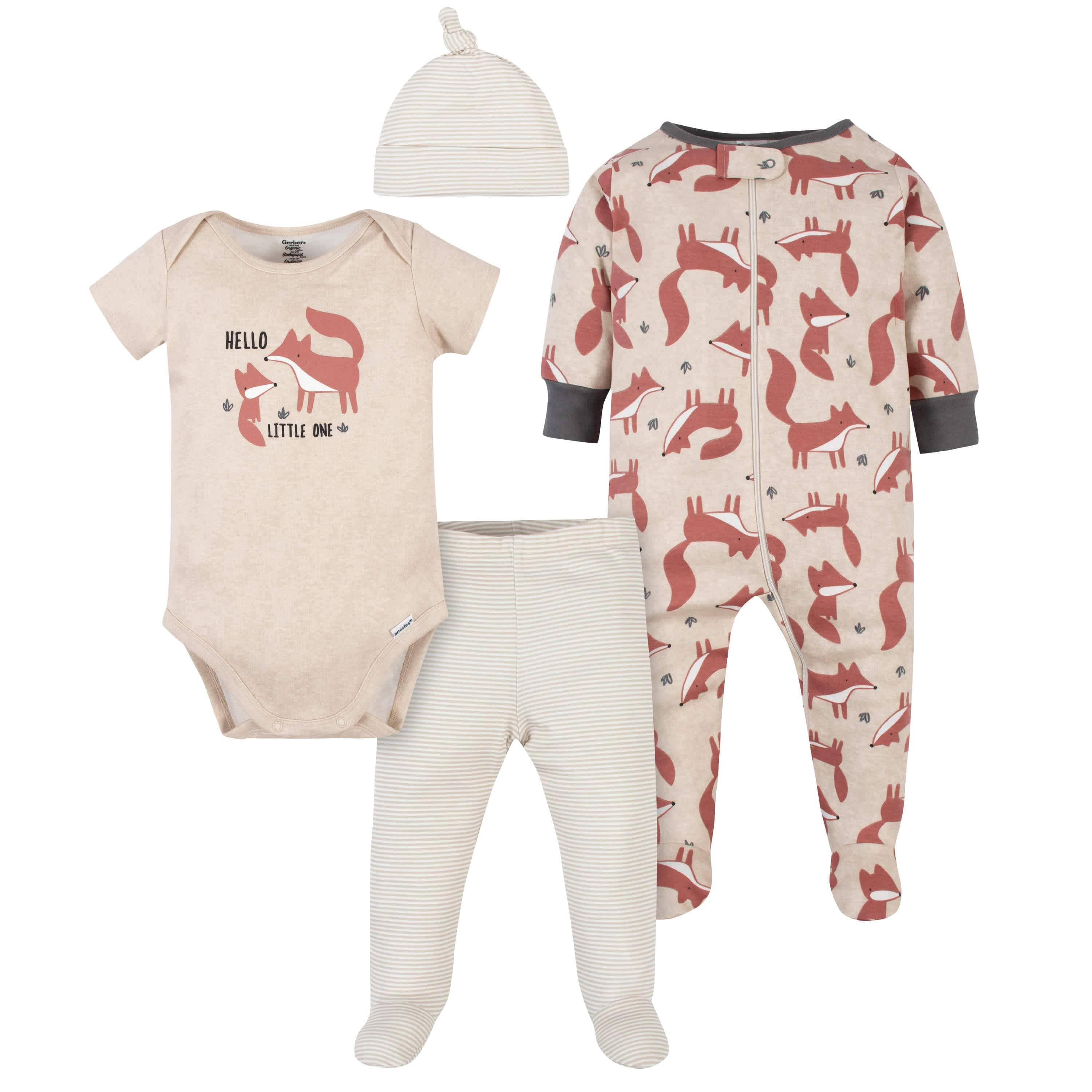 Baby Boys Organic 4-Piece Fox Bundled Gift Set – Gerber Childrenswear