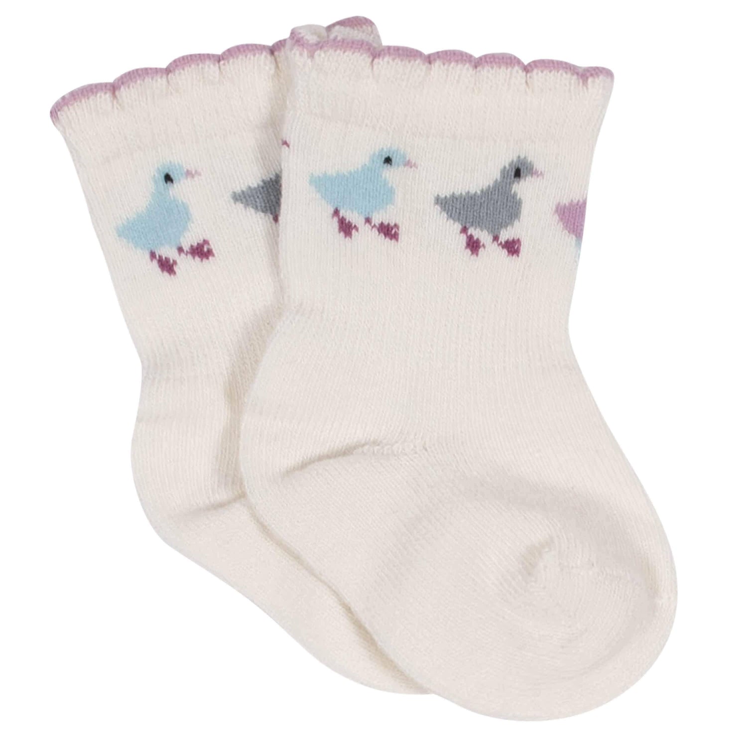 6-Pack Baby Girls Grow by Gerber® Ducklings Organic Wiggle Proof Socks ...