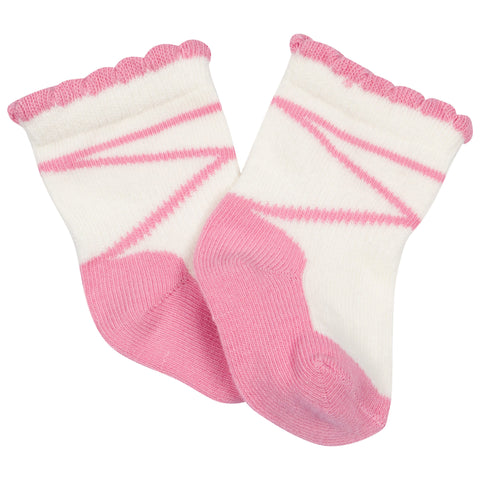 Personalised Flower Girl Socks, Name on Ankle Socks, White, Pink