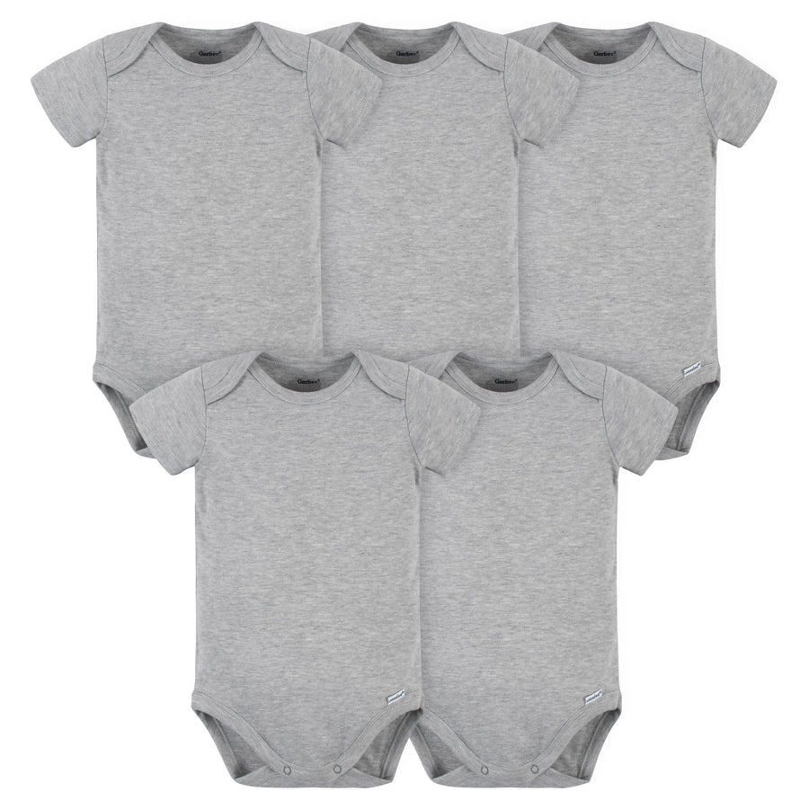 5-Pack Baby Black Premium Short Sleeve Onesies® Bodysuits – Gerber  Childrenswear