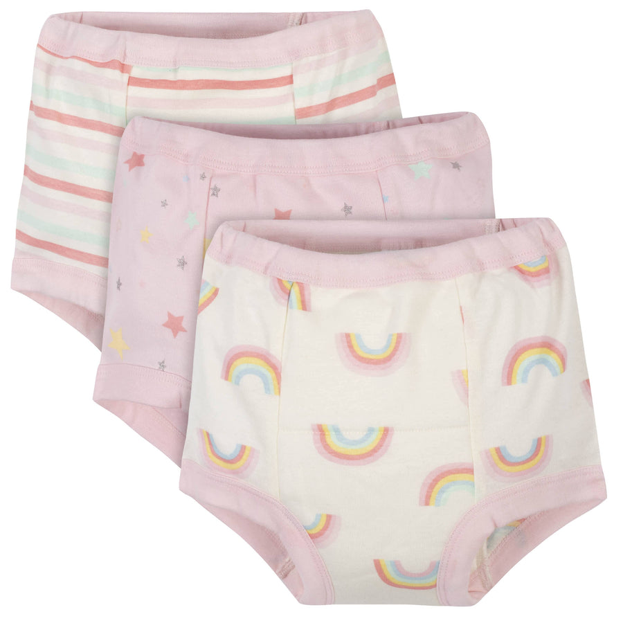 4-Pack Toddler Girls Rainbows & Daisies Training Pants – Gerber
